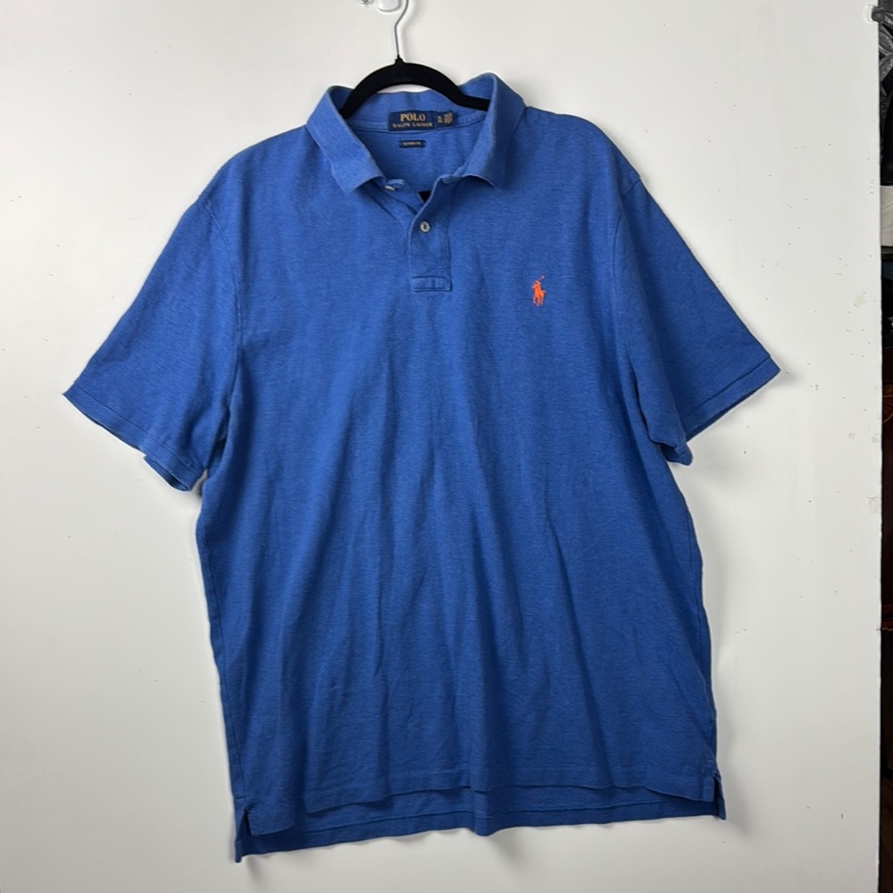 Polo Ralph Lauren Men Royal Blue Polo Shirt Sz XL Classic Fit PRELOVED Cotton